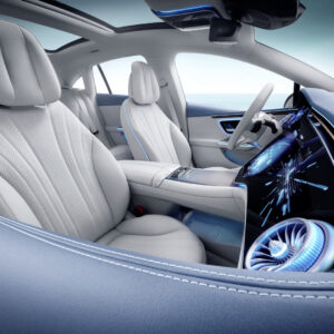 Mercedes-EQ. EQE 350, Edition 1, AMG Line, interior dashboard closeup